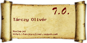 Tárczy Olivér névjegykártya